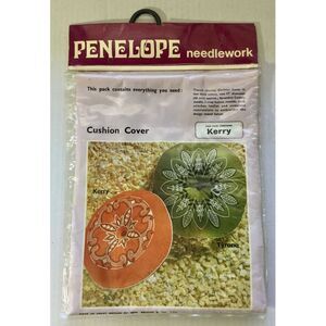 Needlework Penelope cushion cover Kerry orange circular 17" unopened new Vintage